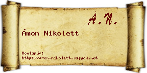 Ámon Nikolett névjegykártya