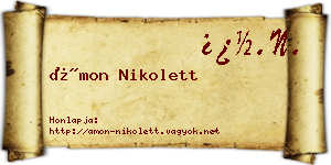 Ámon Nikolett névjegykártya